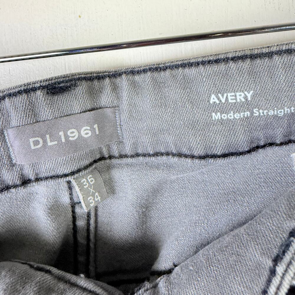 DL1961 Avery mens Modern Straight Jeans gray jeans size 36 Fading whiskering. - Picture 4 of 9